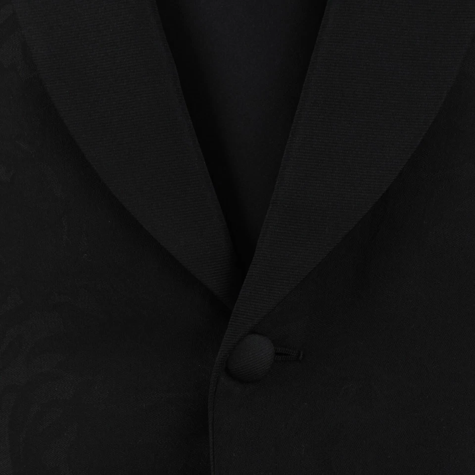 Isaia NWT 100% Wool Dinner Jacket Size 50R (40R US) In Tonal Black Floral - Image 2 of 4