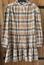 BNWT GAP TIERED CHECK PLAID A LINE DRESS SIZE UK MEDIUM