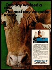1970 Sperry Rand Copier Cow New Holland Farm Equipment Feed Grinder Print Ad