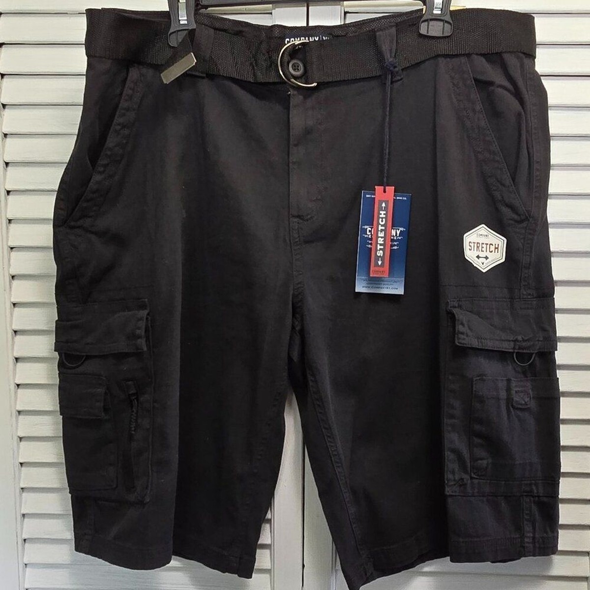 NWT MEN'S COMPANY EIGHTY ONE C12SH490 BLACK BELTED CARGO COTTON