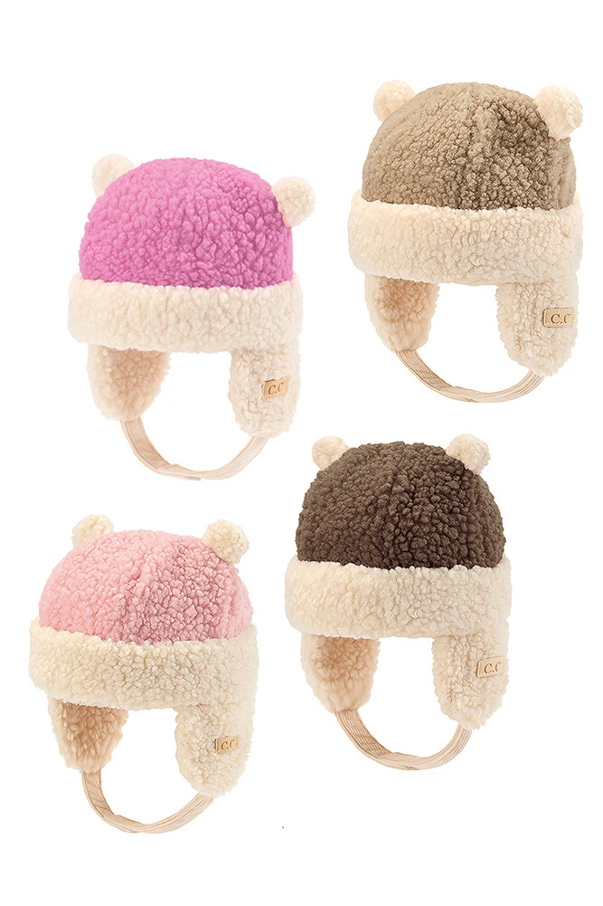 C.C 1-6 Years Children Girl Kids Teddy Bear Ears Earflaps Beanie Winter Hat