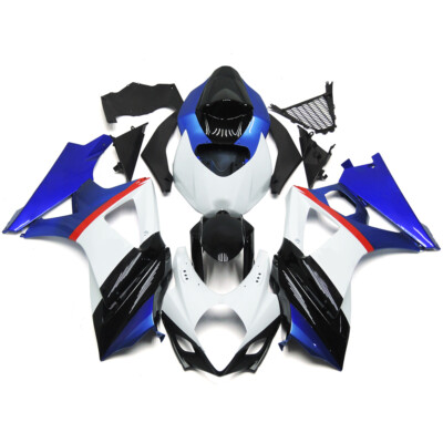 Injection Fairing Kit for 2007 2008 Suzuki GSXR1000 K7 07 08 Blue White Bodywork