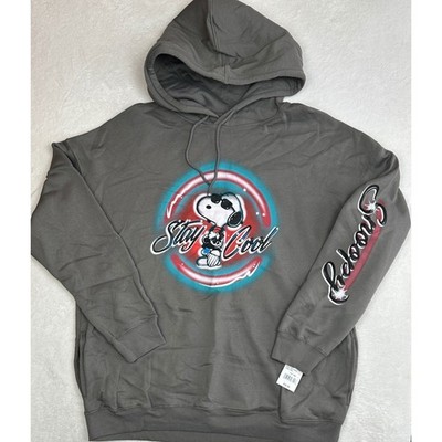 Peanuts Hybrid Apparel Snoopy Stay Cool Airbrush Hoodie Grey XXL 2PNT3107FLC