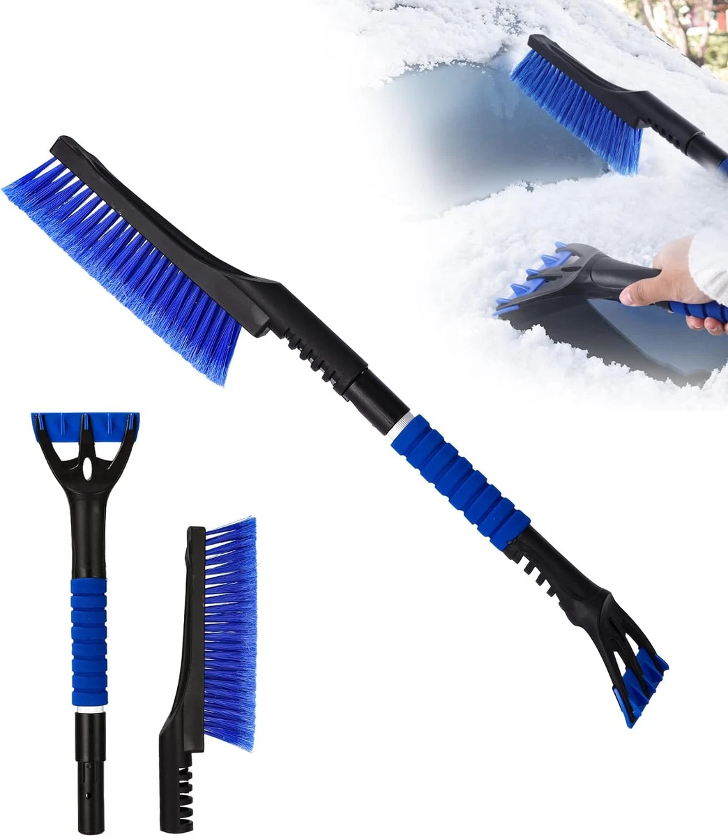 Suvnie 4 raschietti per ghiaccio per parabrezza auto, strumento di rimozione del gelo in plastica senza graffi, con manico, pala colorata per