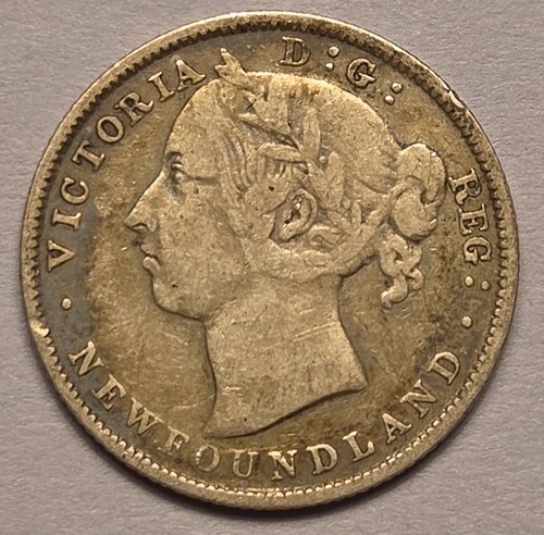 1888 Newfoundland 20 Cents Silver! Nice Canada Canadian 20c Odd Denomination