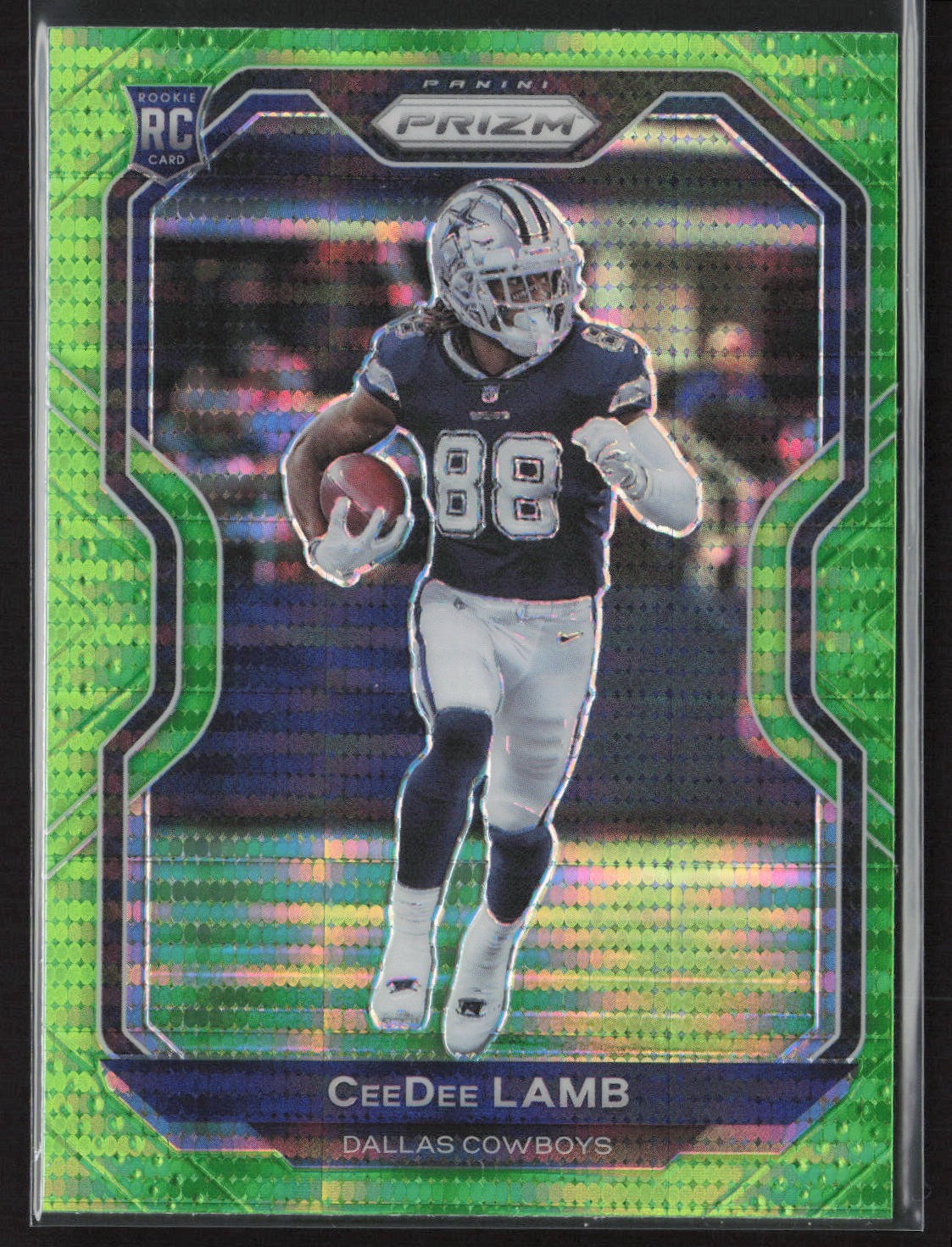 2020 Panini Prizm #334 CeeDee Lamb Prizm Neon Green Pulsar Rookie RC