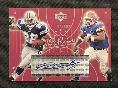 2003 Upper Deck Pros & Prospects Earnest Graham Emmitt Smith Auto /2000