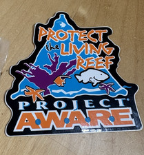 Vintage PADI Project Aware Sticker Decal Protect Reef Scuba Diving
