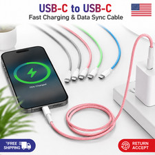 USB C to USB C PD Fast Charging Cable 60W Type C Data Sync Charger Cord