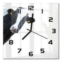 Stilvolle Glasuhr Glas-Wanduhr Aus GehäRtetem Glas Kuh Schwarze Zeiger 30X30 Cm