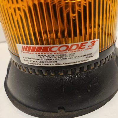 CL199A Class 1 LED Beacon 12V-24V 36 LED's 30 Flash Patterns Code 3 Dual Stack