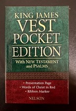 King James Vest Pocket Edition w/ New Testament and Psalms 35W White Leatherflex