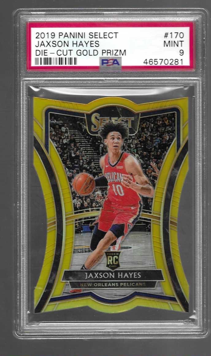 JAXSON HAYES 2019-20 PANINI SELECT GOLD DIE-CUT PRIZMS ROOKIE CARD /10 PSA 9