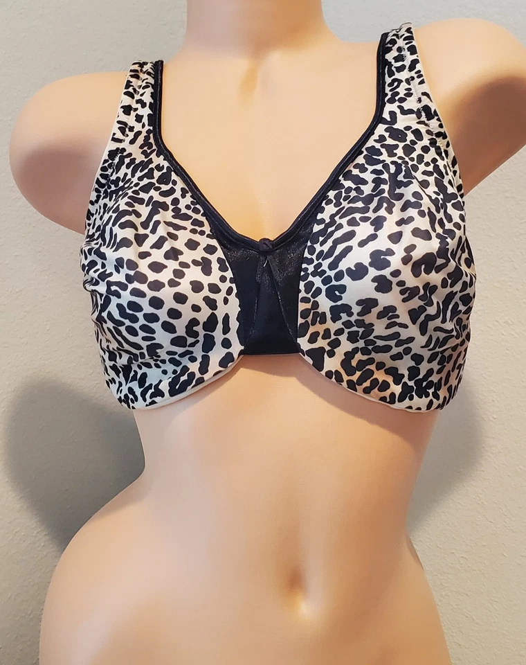 Olga Bra 35002 Leopard Print Un Padded Adj Straps 38DD Pre Owned Fair Condition - Image 2 of 4