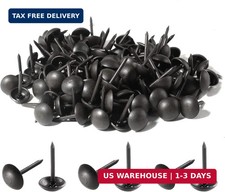 Piutouyar 200 Pcs Black Upholstery Tacks Antique Metal Thumb Tacks Round Head Up