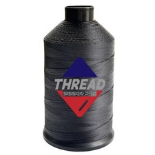 Sissewpro 8oz Bonded Nylon Thread 138 Upholstery T135 138 420D/3 8oz, Black