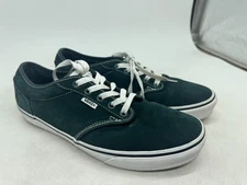 Vans Atwood Skateboarding Sneakers Men's Blue Green Suede Round Toe - 10