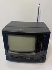 VTG MAXI-MATIC PORTABLE B&W TV/ RADIO Cord & Car Adapter Included WORKS! 5in