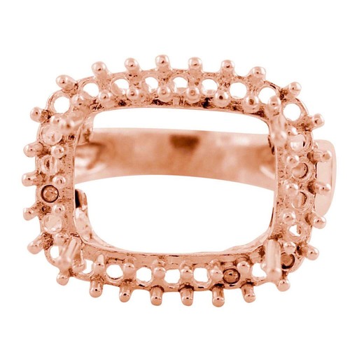 925 Sterling Silver 12x16mm Cushion Semi Mount Halo Ring For Engagement Ring