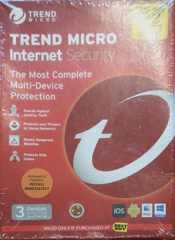 NEW Trend Micro Internet Security 3 Devices IOS MAC WINDOWS ANDROID