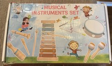 Kids Wooden Muscal Instrument Set Xylophone Etc.