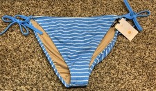 Shade  Shore Blue Striped Cheeky Bikini Bottoms. Size: XL 16-18 . NEW 