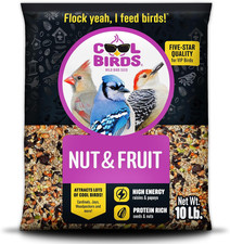 Nut & Fruit Wild Bird Seed – 10 Lb. Gourmet Bird Food with Sunflower Hearts, Pea 3.64 per gallon