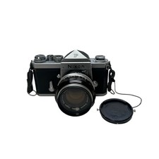 Nikon F 35mm SLR Camera Chrome Body Eye Level Prism Nikkor-S 50mm 1.4 Untested