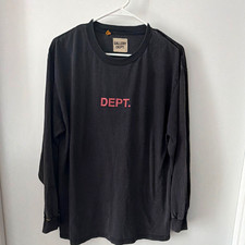 Gallery Dept. Men's Black Long Sleeve Crew Neck Graphic Logo T-Shirt Size M