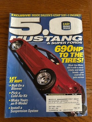 Vintage May 2002 5.0 Mustang & Super Fords Magazine Paperback Book