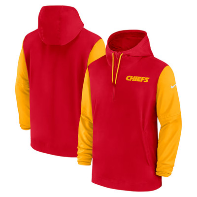 Nike Kansas City Chiefs Sideline PreGame Player 1/2 Zip Hoodie Jacke-Größe 2XL