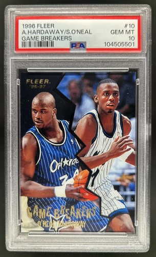 1996-97 Fleer Anfernee Hardaway Shaquille O'Neal Game Breakers #10 Magic PSA 10