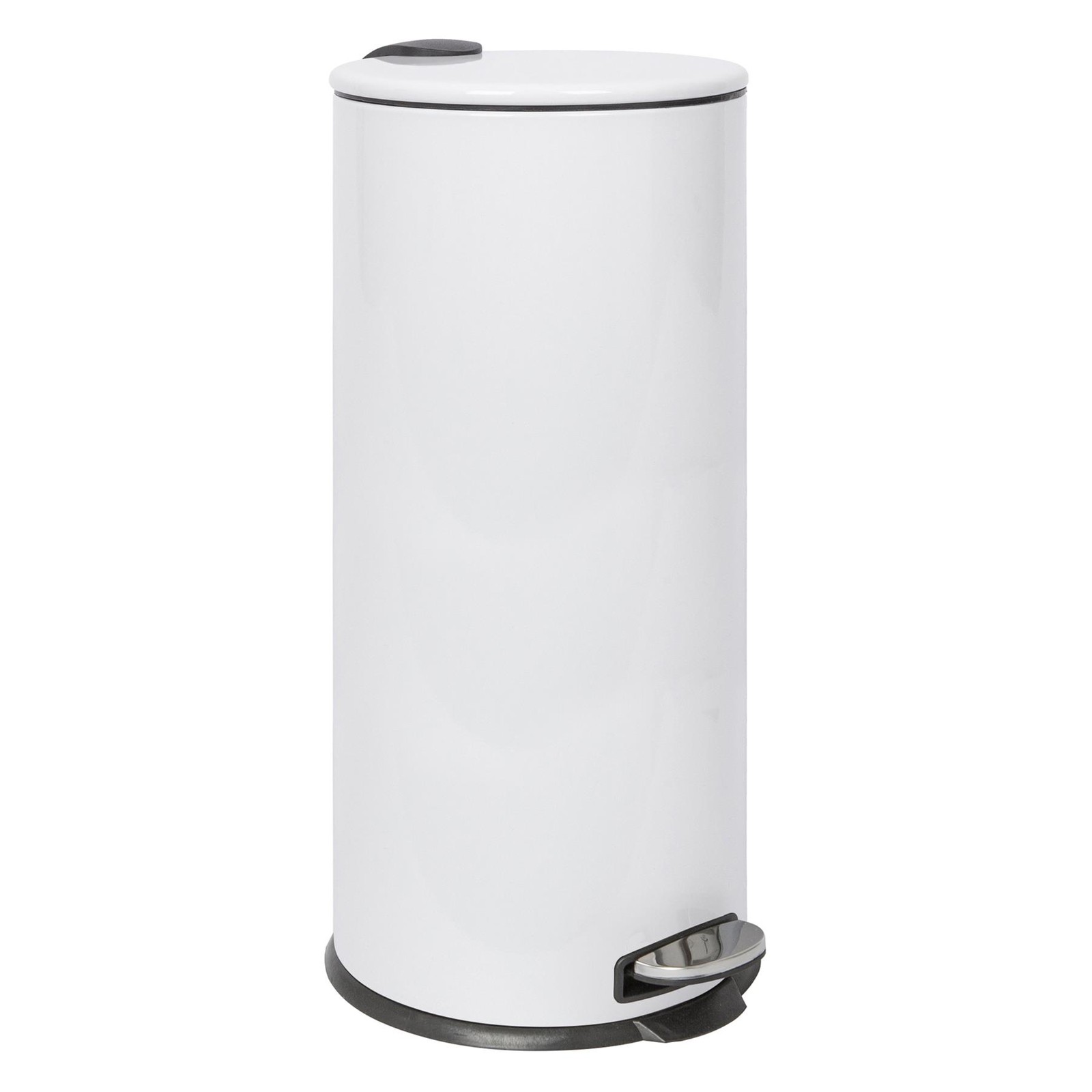 Harbour Housewares 30L Round Stainless Steel Kitchen Pedal Bin - White - Image 2