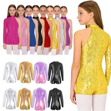 UK Kids Girls Dance Jumpsuit Leotard Gymnastics Ballet Yoga Performance Unitards
