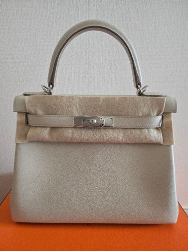 Hermes Kelly 28 Seam Beton Silver Hd W Engraved 825022