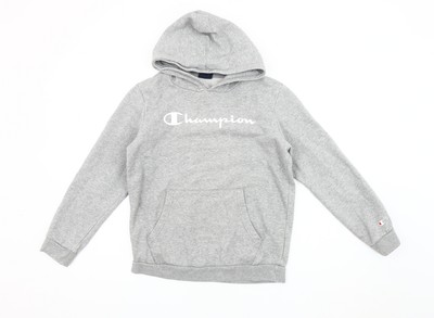 Champion Jungen grauer Pullover Hoodie, Alter 14, Baumwollmischung