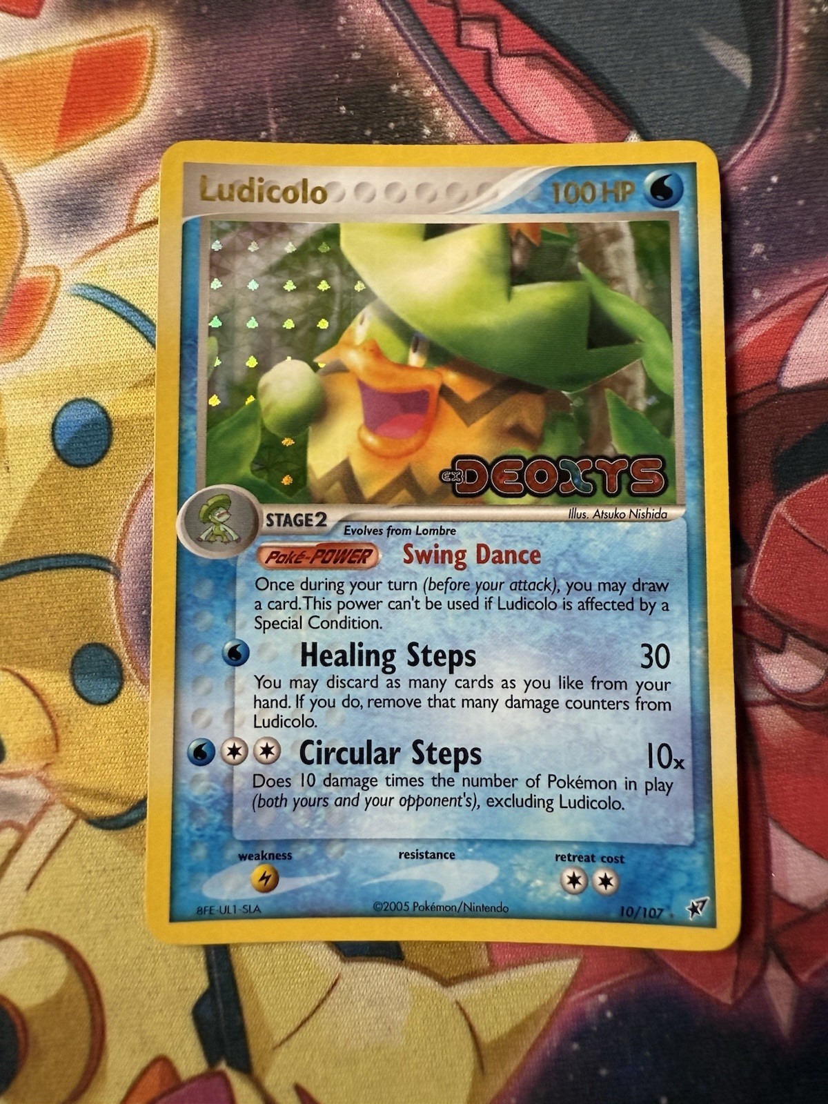 Ludicolo 10/107 EX Deoxys Reverse Holo Rare Stamped Pokemon Card LP-
