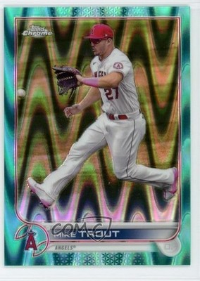 2022 Topps Chrome Sonic Aqua RayWave Refractor /199 Mike Trout #200 7u1