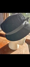 Vintage Black velvet Hat With Ribbon