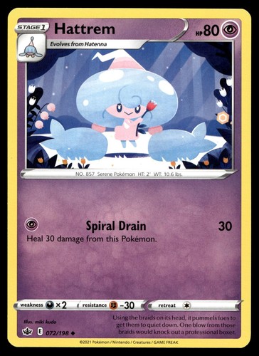 POKEMON HATTREM CHILLING REIGN 072/198 UC NM/M - Picture 1 of 2