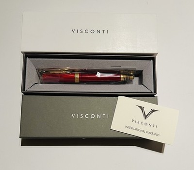 Visconti Opera Gold Ballpoint Pen Red And Gold Brand New With Box and Papers