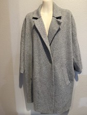 Women's AUTUMN CASHMERE Gray Cashmere Blend Oversized Cardigan Sweater Coat Sz S