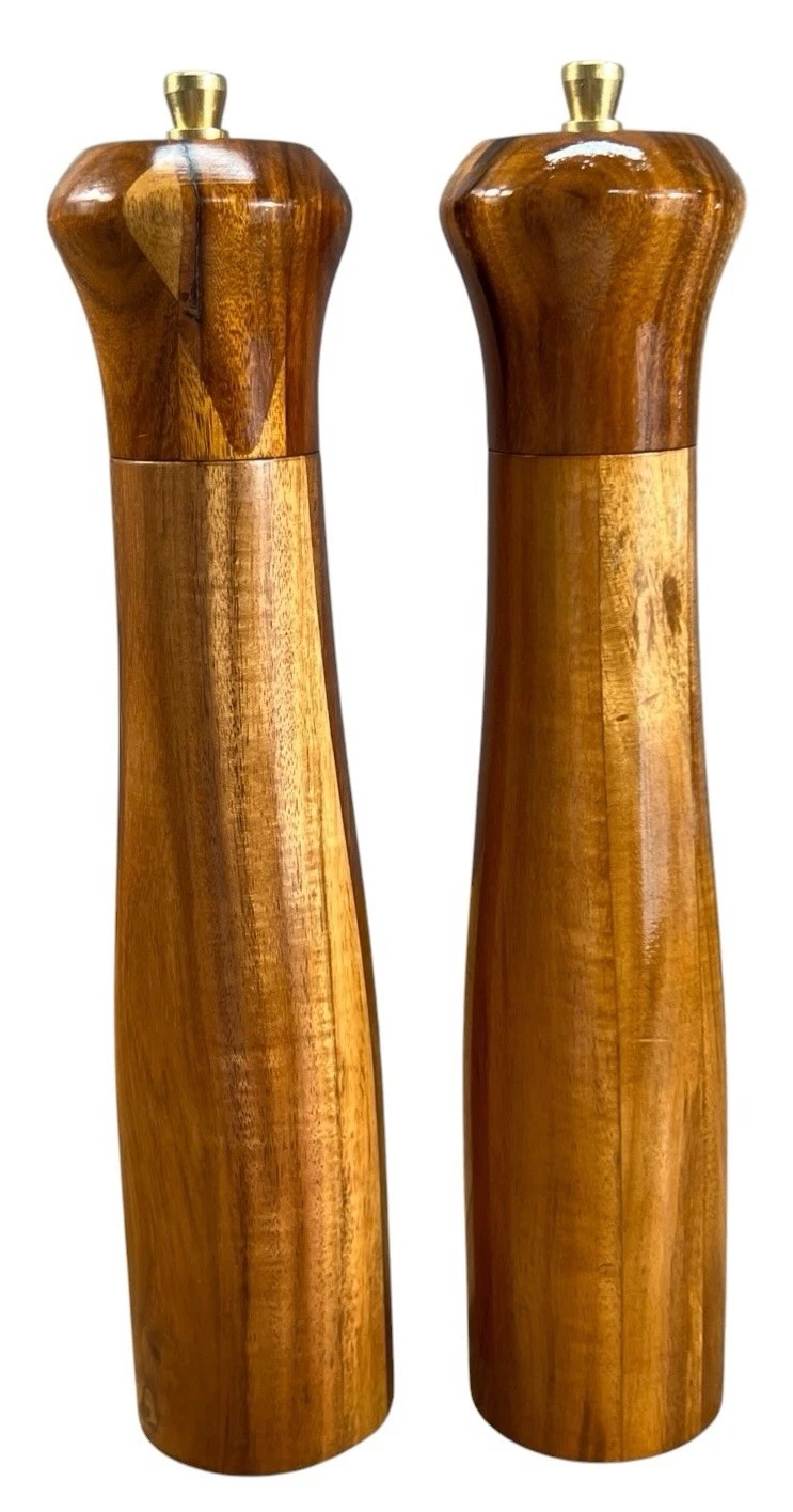 2 Pack 10 Inch Acacia Wooden Salt and Pepper Grinder 10 Inch