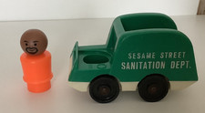 Vtg Fisher Price Sesame street Little People Sanitation Garbage Truck  Gordon