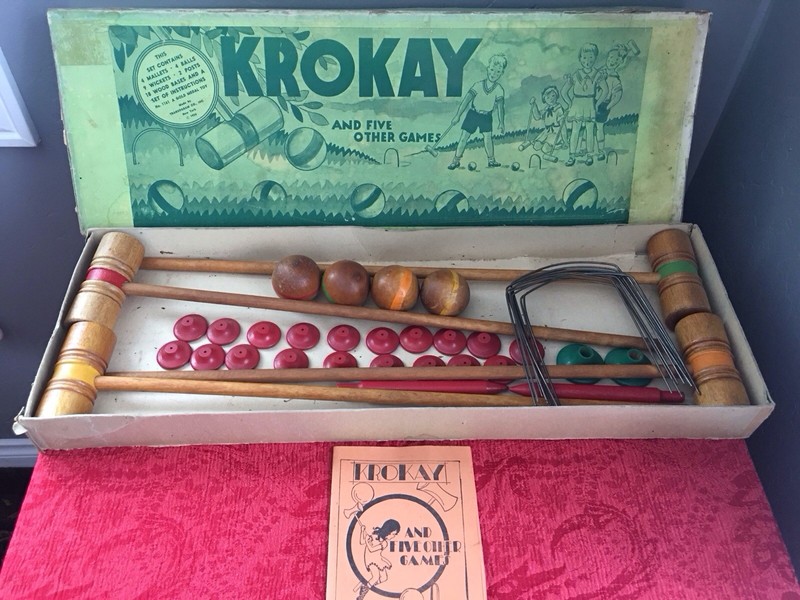 Transogram Krokay Croquet & Other Games Set w/ Box & Instructions MPN 1161