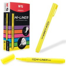 M G Liner Highlighters, 12-Count Pack Yellow Chisel Tip