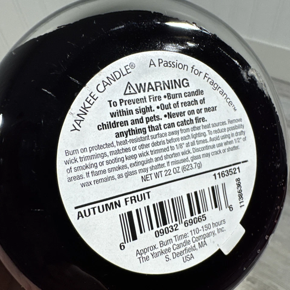 Yankee Candle "Autumn Fruit" Large Jar 22 oz Classic Label NEW HTF Retired - Image 4 of 4