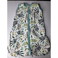 Cute Castle Baby Sleep Sack 0-6 Months Small Green Leaf Print 100 Cotton Zip Up