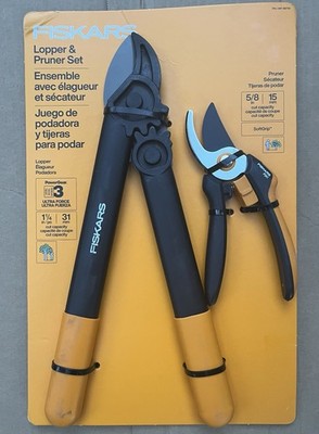 NEW Fiskars 15 inch Lopper and Hand Pruner Set