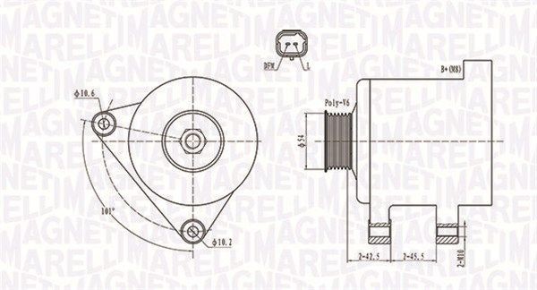 Generator Magneti Marelli 063731674010 FÜR CitroËN FÜR Fiat Lancia Lichtmaschine-image